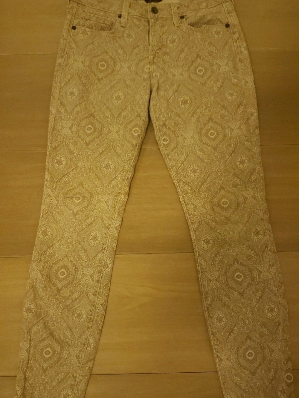 Lucky Brand Beige Patterned Skinny Jeans